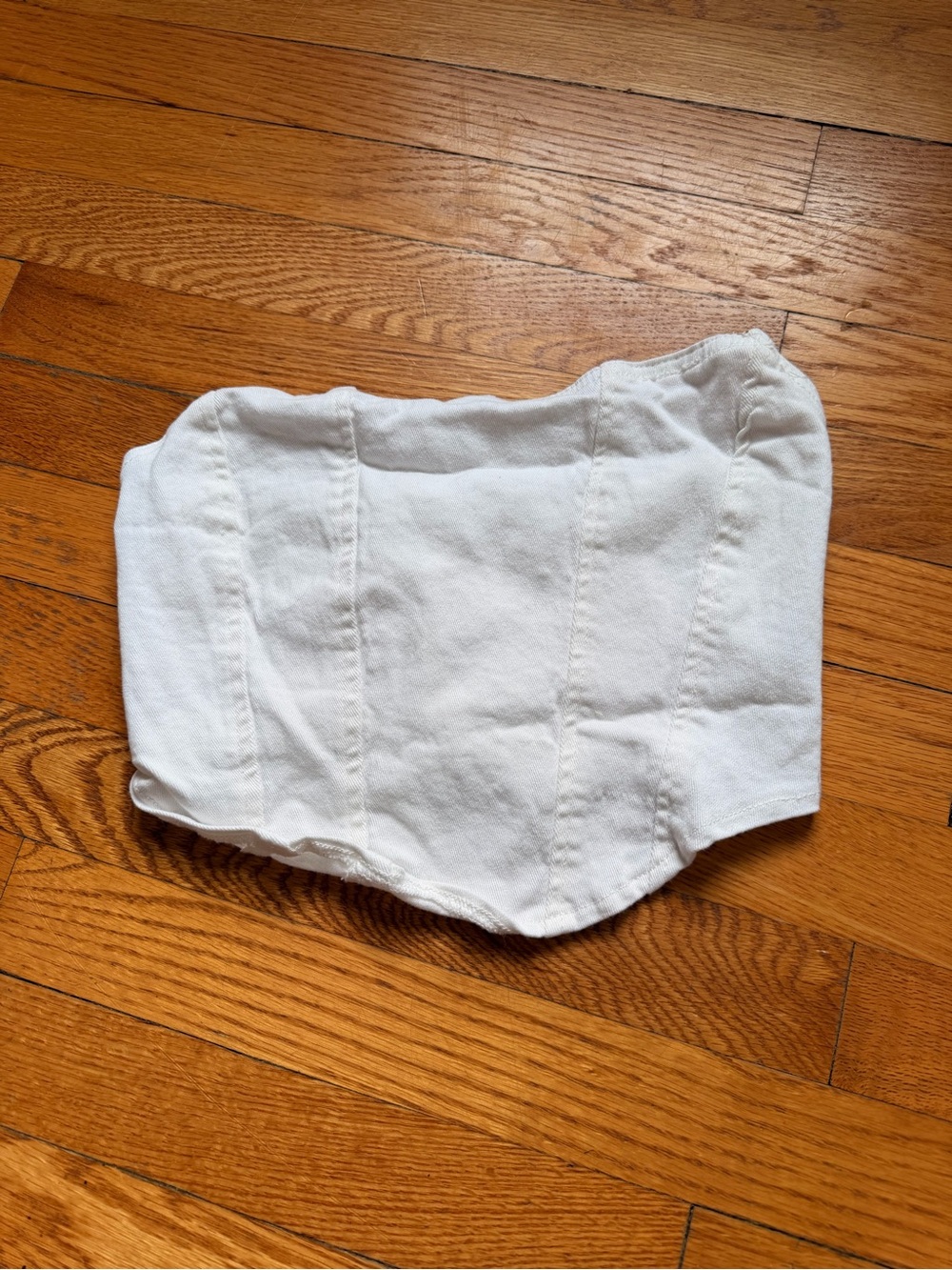 SHEIN white denim corset top